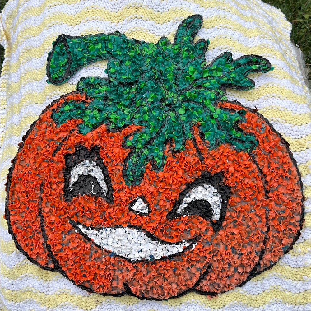 Rare Vintage Tomato? Pumpkin? Melted Plastic Popcorn Kitchen Halloween MCM Decor